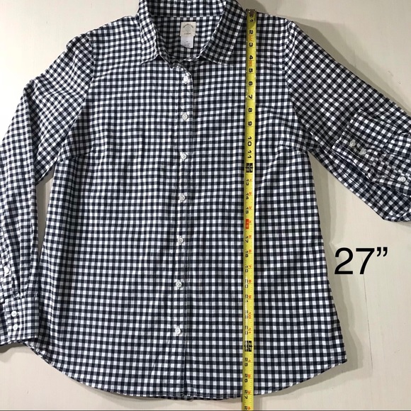 SOLD-J. Crew Check Print Perfect Buttondown Shirt - Picture 5 of 5